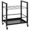 Black Metal Mobile Blueprint Storage Rack with Slots & Casters